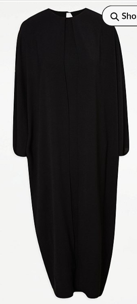 Black Long Batwing Sleeve Maxi Abaya Dress